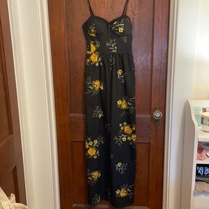 Black floral jumpsuit